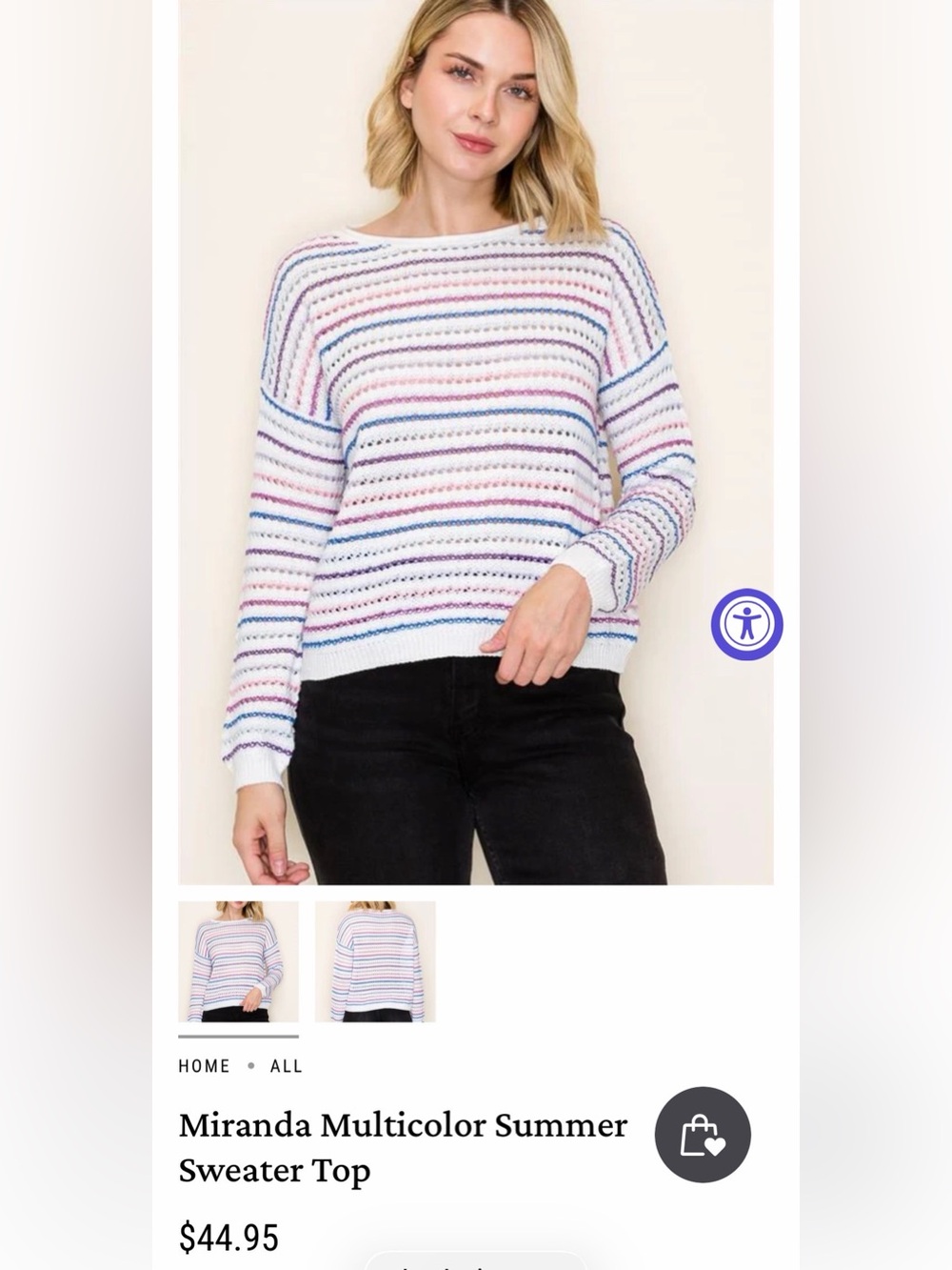 NWT + FREE SHIP ❗️Staccato Multicolor Striped Sweater (Medium)